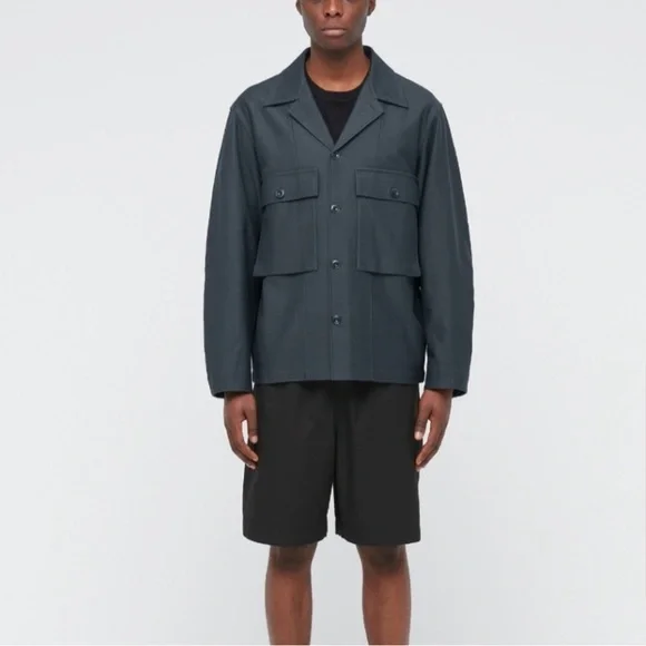 UNIQLO U x CHRISTOPHE LEMAIRE Unisex Jersey Shirt Jacket w/ Front Pockets Size L - Picture 4 of 15